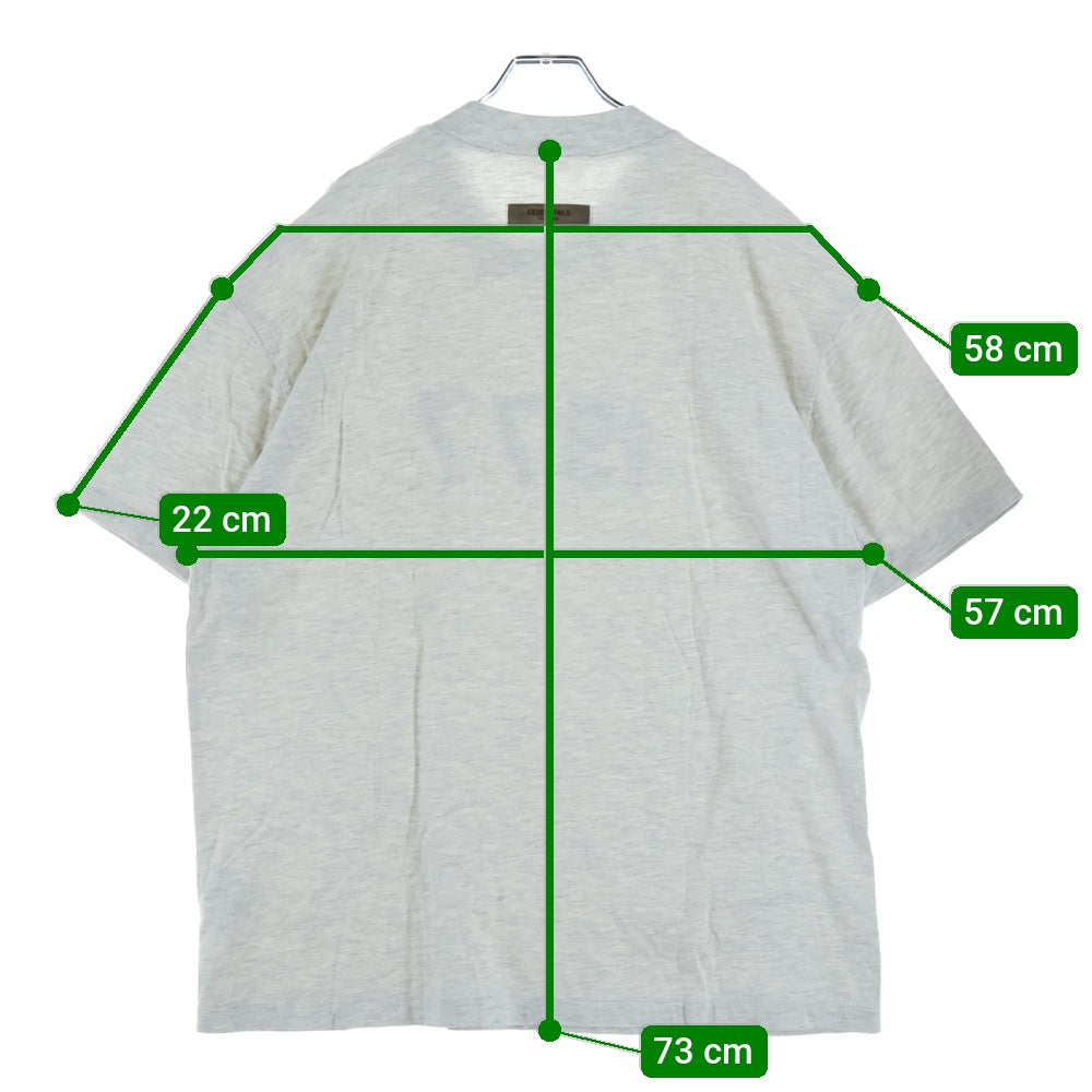 FEAR OF GOD ESSENTIALS(フィアオブゴッド エッセンシャルズ) 1977 フロントフロッキープリント クルーネック カットソー 半袖Tシャツ グレー