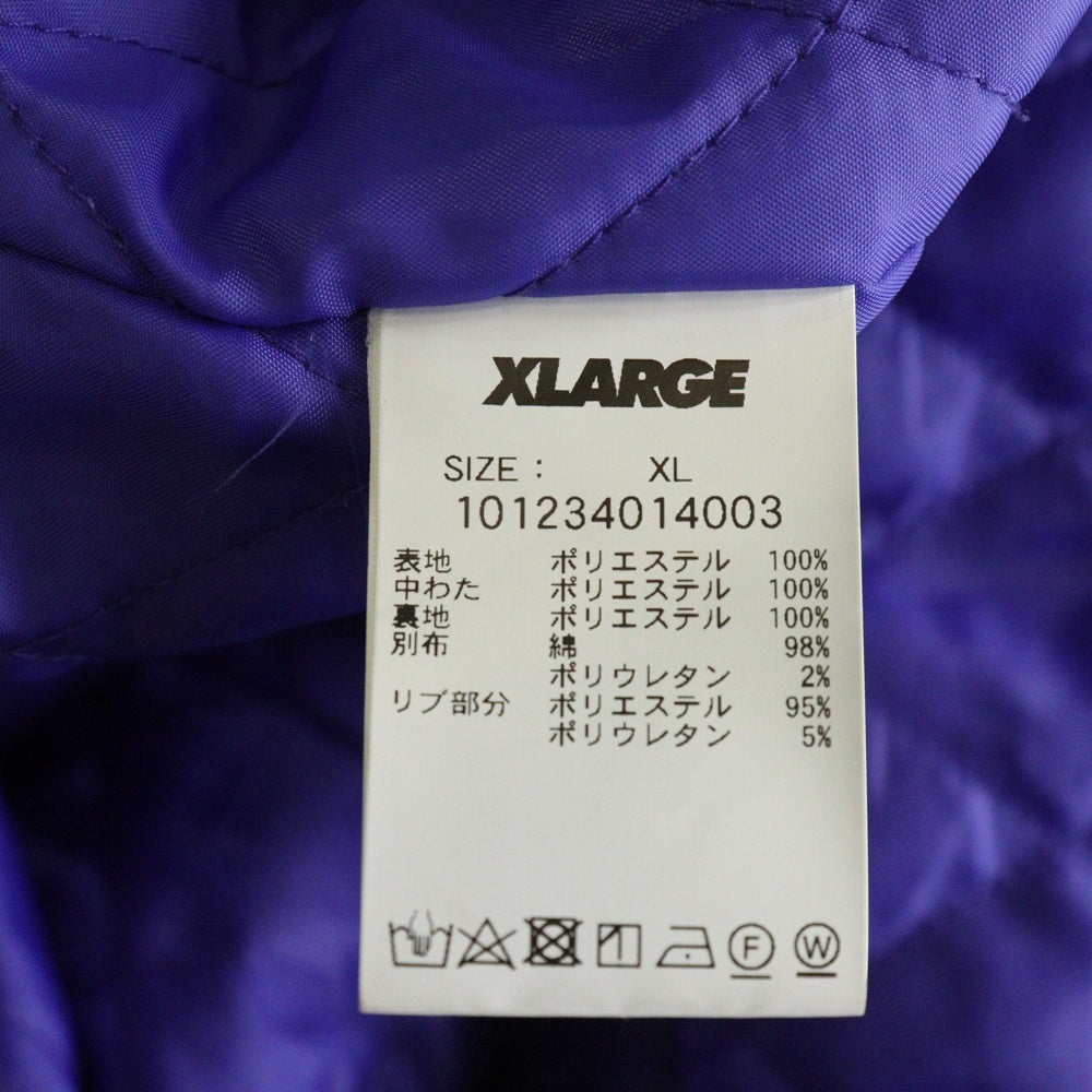 X-LARGE(エクストララージ) QUILTED HALF ZIP SHIRT キルティング ハーフジップ 長袖プルオーバーシャツ グリーン 101234014003