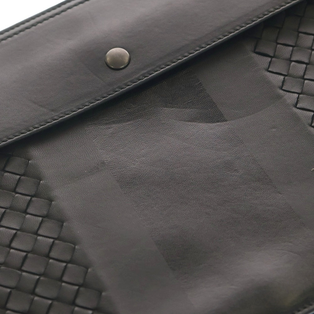 BOTTEGA VENETA(ボッテガヴェネタ) イントレチャート 1フラップポケット セカンドバッグ クラッチバッグ ブラック