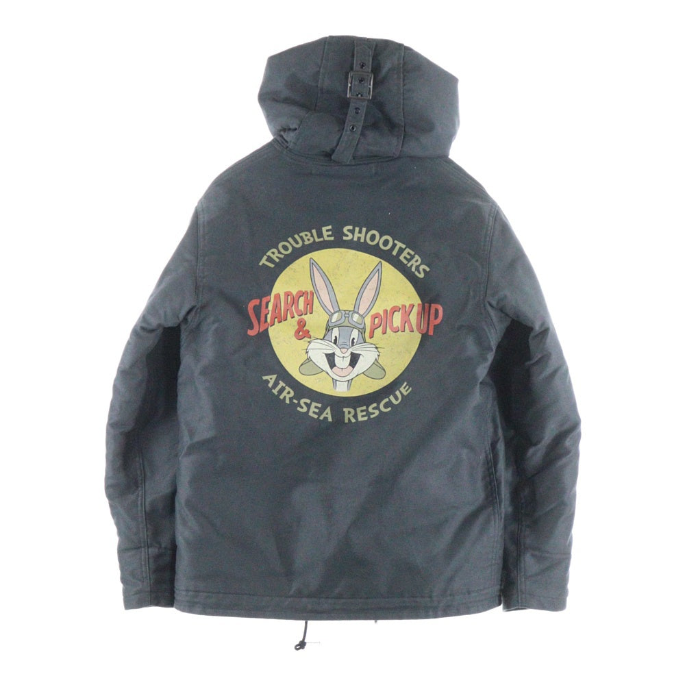 TOYS McCOY(トイズマッコイ) N-1 HOODED COAT BUGS BUNNY 6TH ERS AIR-SEA RESCUE バッグスバニー フーデッド デッキジャケット コート ブラック TMJ1914