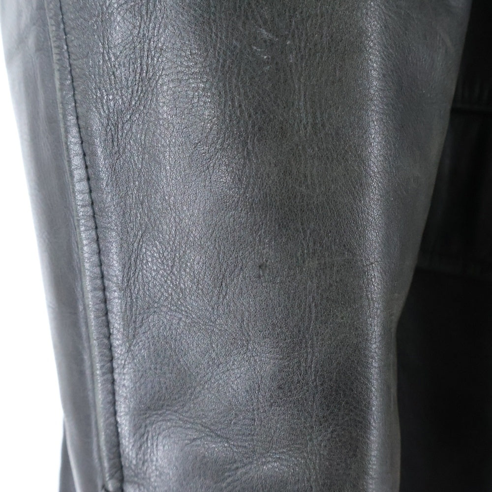 POLO RALPH LAUREN(ポロラルフローレン) 90S VINTAGE LEATHER CAR COAT ヴィンテージ アクリルウールライナー レザーカーコート ブラック