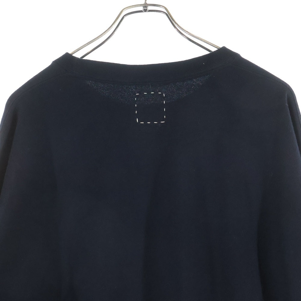 VISVIM(ヴィスヴィム) 25SS JUMBO SB SWEAT L/S SUPERFINE Vガゼット クルーネック ジャンボスウェット トレーナー ブラック 0125105010009