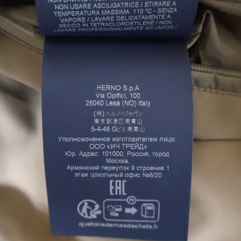 HERNO(ヘルノ) アレンデール フラップポケット ファー付き フーデッド ジップアップ ダウンジャケット ベージュ PI001078U-12414-2720