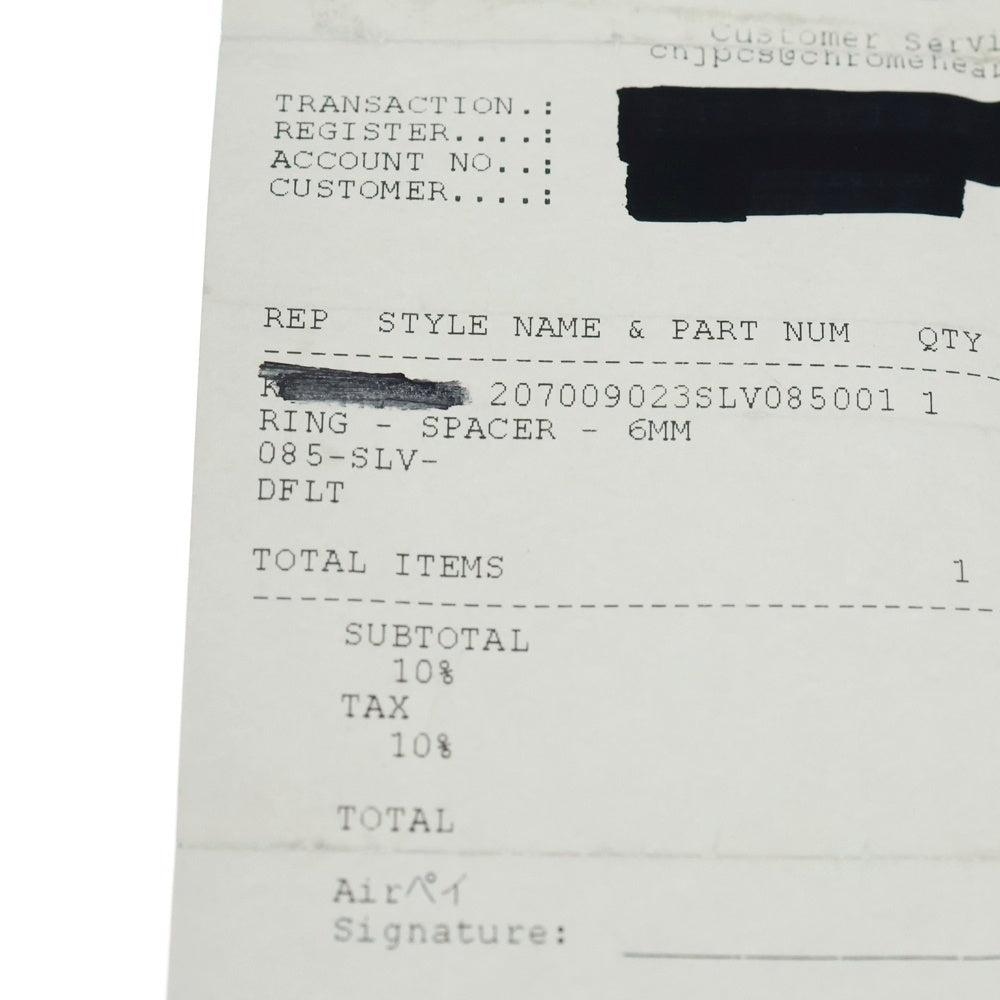 CHROME HEARTS(クロムハーツ) 6mm SPACER PLN 6mmスペーサーリング プレーン シルバー BCA334