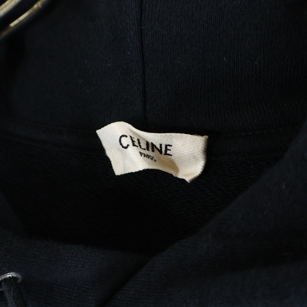 CELINE(セリーヌ) CLASSIC HOODIE SWEATER IN CELINE PRINTED FLEECE クラシック インセリーヌロゴデザイン フーデッド スウェット パーカー ブラック 2Y006434E