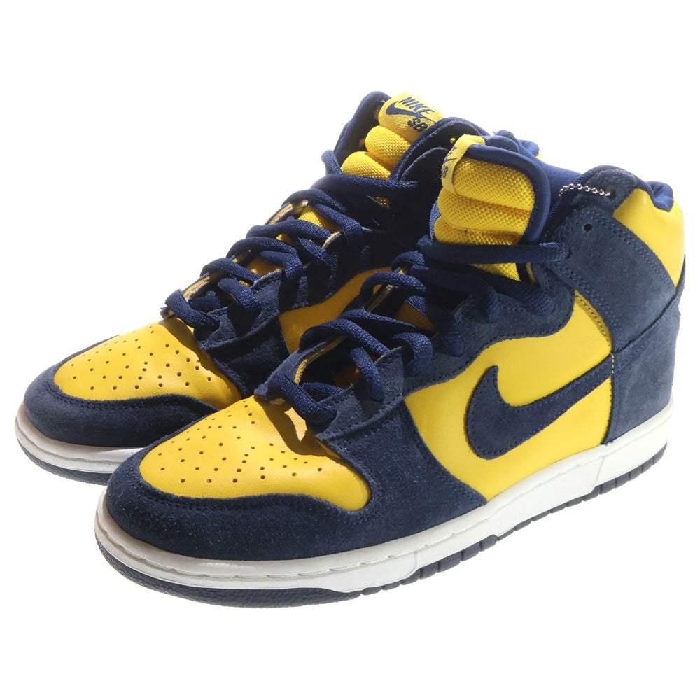 NIKE(ナイキ) 【観賞用2005年製】DUNK HIGH MICHIGAN ダンク ミシガン ハイカットスニーカー イエロー/ネイビー US10/28.0cm 305050-741