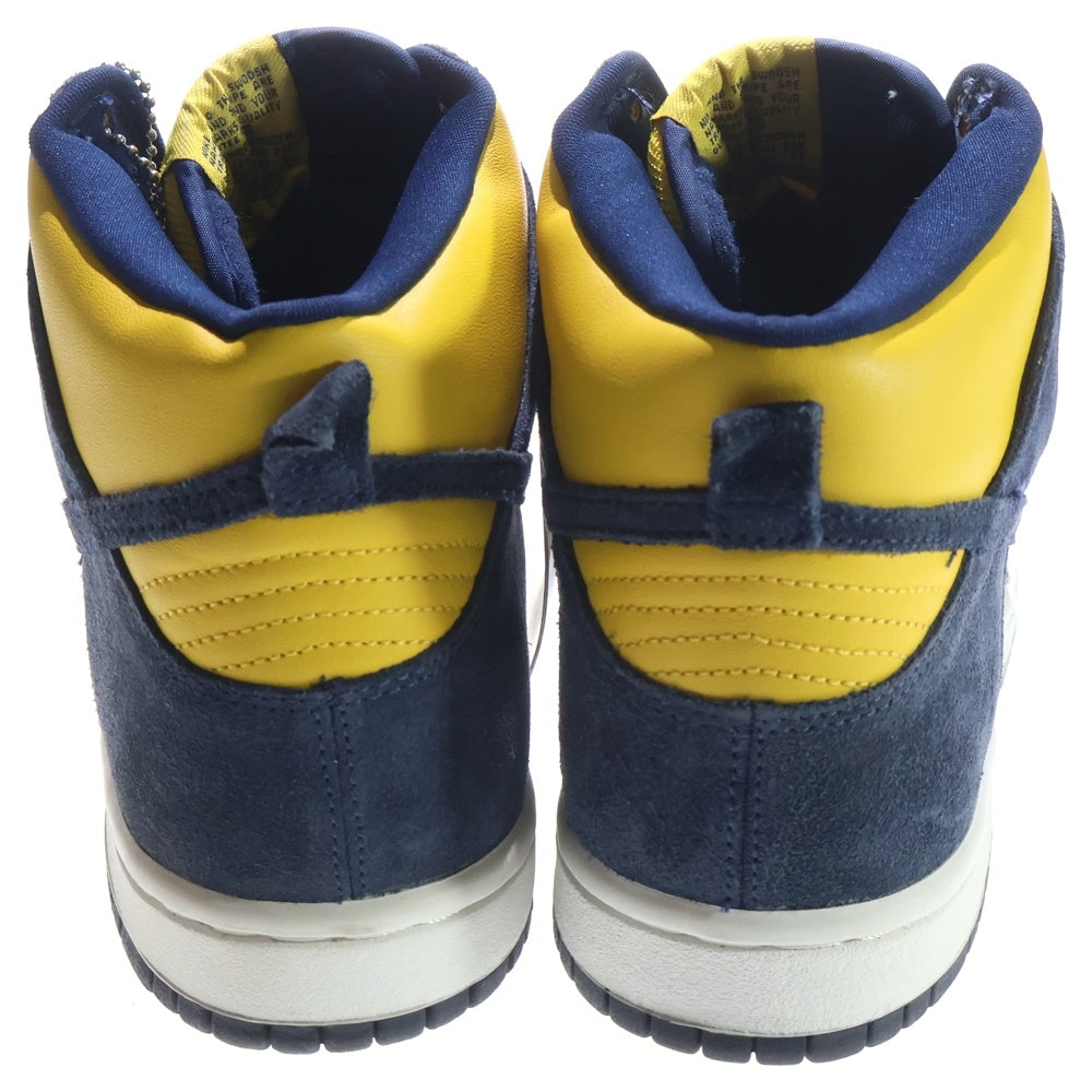NIKE(ナイキ) 【観賞用2005年製】DUNK HIGH MICHIGAN ダンク ミシガン ハイカットスニーカー イエロー/ネイビー US10/28.0cm 305050-741