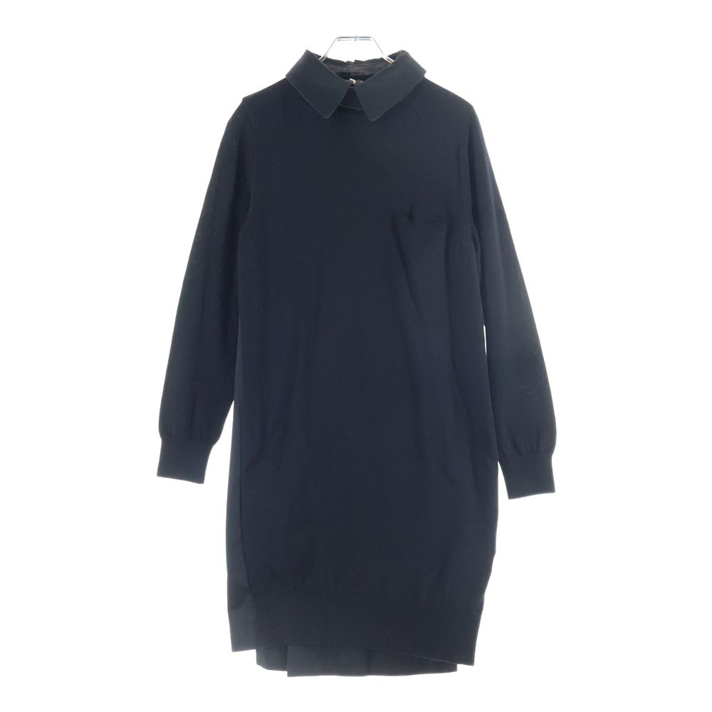 Sacai(サカイ) ドッキングレギュラーカラーニットワンピース セーター レディース ブラック 13-01886