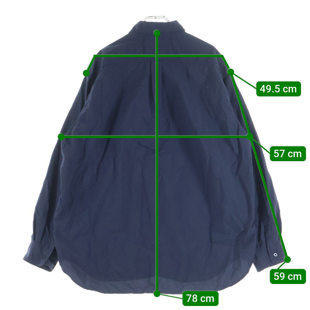 ADAM ET ROPE WILD LIFE TAILOR(ワイルドライフテーラー) ワッシャー ナイロン タスラン レギュラーカラー 長袖シャツ ネイビー GPG-44030-A