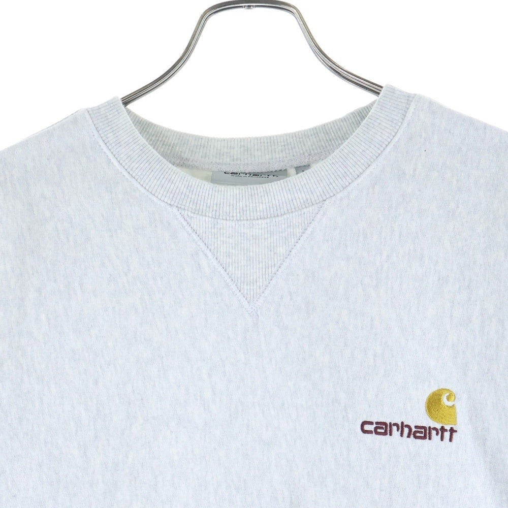 Carhartt WIP(カーハート ダブリューアイピー) AMERICAN SCRIPT SWEATSHIRT アメリカンスクリプト フロントロゴエンブロイダリー クルーネック スウェット トレーナー グレー I025475