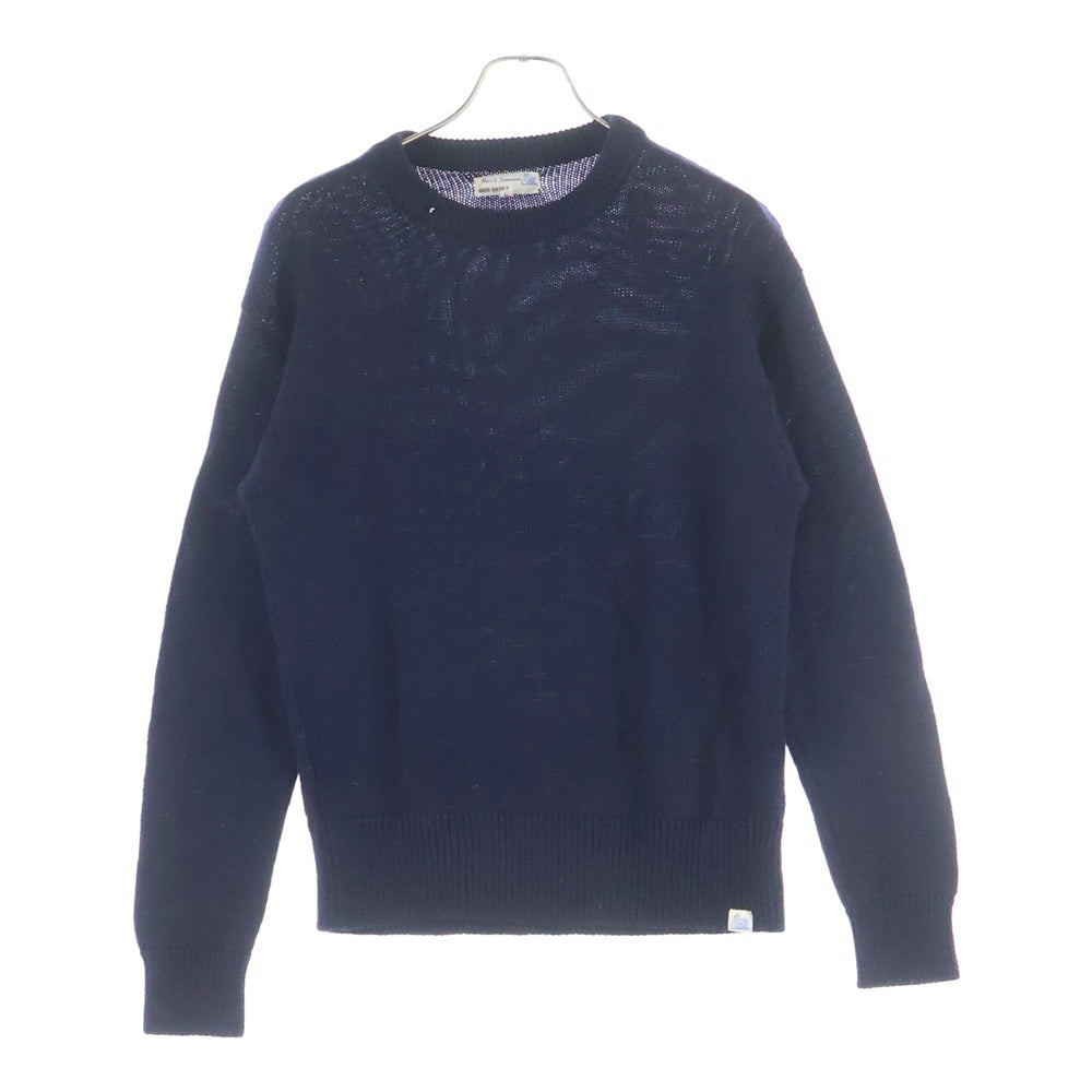 NO BRAND(ノーブランド) Merz b.Schwanen メルツベーシュバーネン GOOD BASICS グッドベーシック ウール クルーネックニット セーター ネイビー