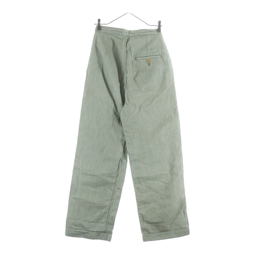 NIGEL CABOURN(ナイジェルケーボン) WOMAN ウーマン サイドボタンフライ ハイウエストストレートパンツ レディース カーキ