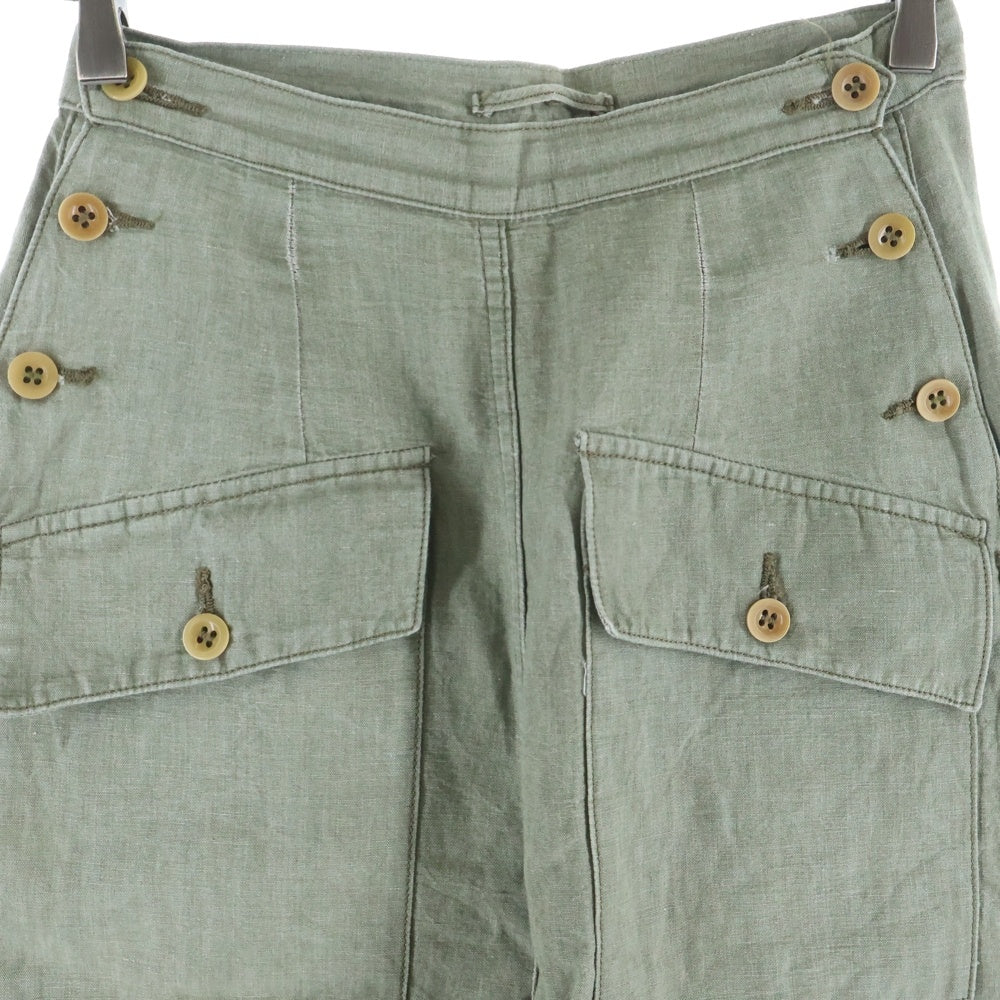 NIGEL CABOURN(ナイジェルケーボン) WOMAN ウーマン サイドボタンフライ ハイウエストストレートパンツ レディース カーキ