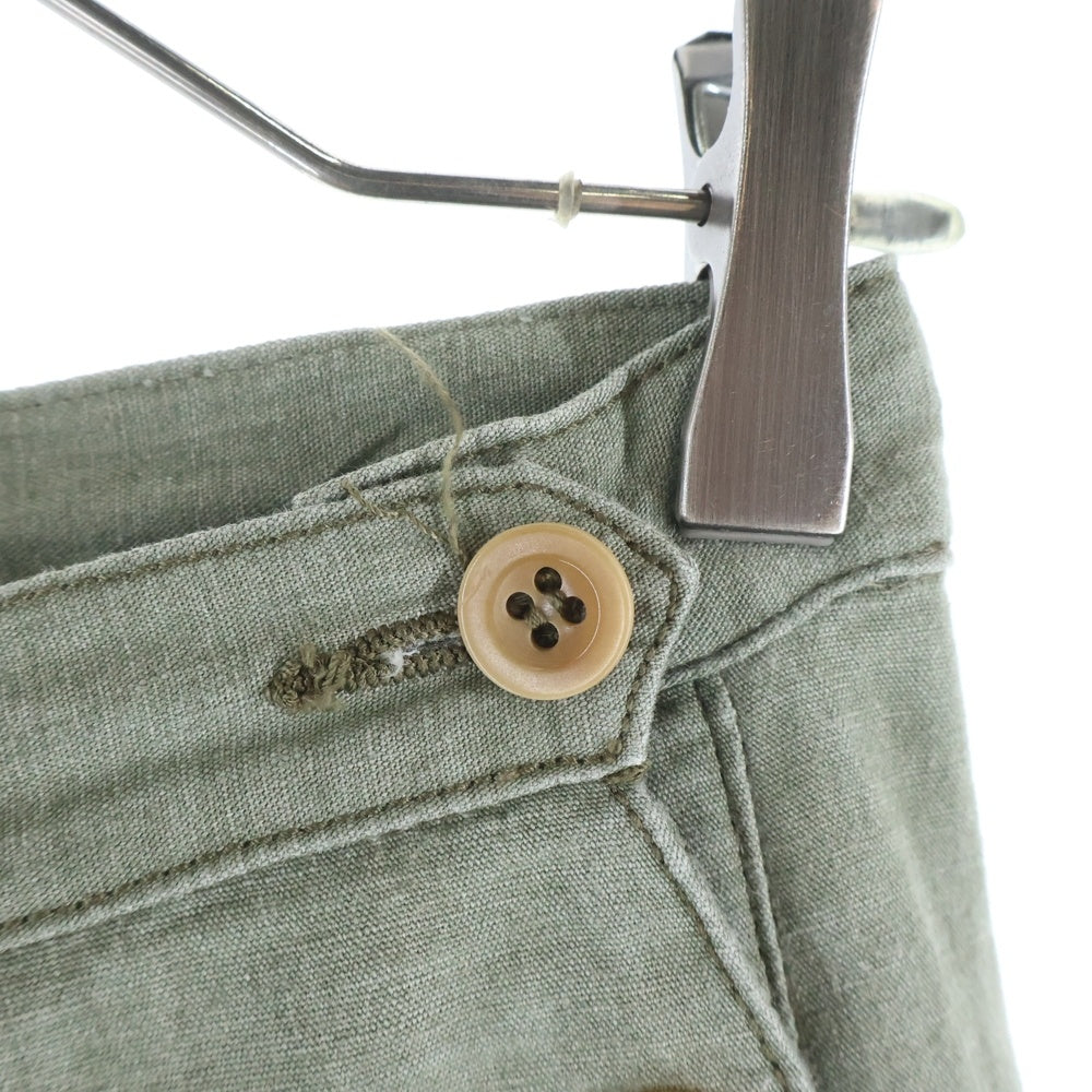 NIGEL CABOURN(ナイジェルケーボン) WOMAN ウーマン サイドボタンフライ ハイウエストストレートパンツ レディース カーキ