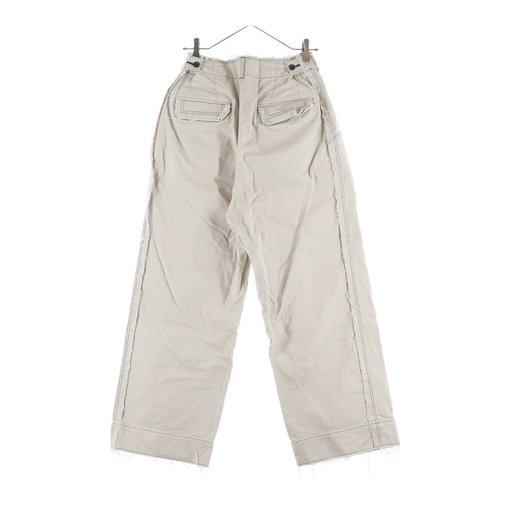 YOKE(ヨーク) 22SS CUT-OFF 2PLEATED WIDE TROUSERS カットオフ 2プリーツドワイドトラウザー パンツ ベージュ YK22SS0313P