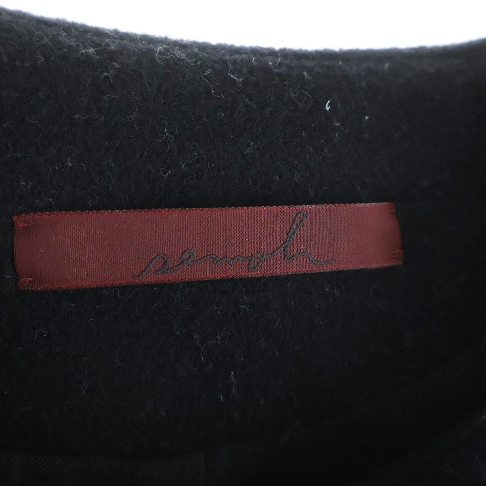 NO BRAND(ノーブランド) SEMOH セモー ノーカラートレンチコート レディース ブラック
