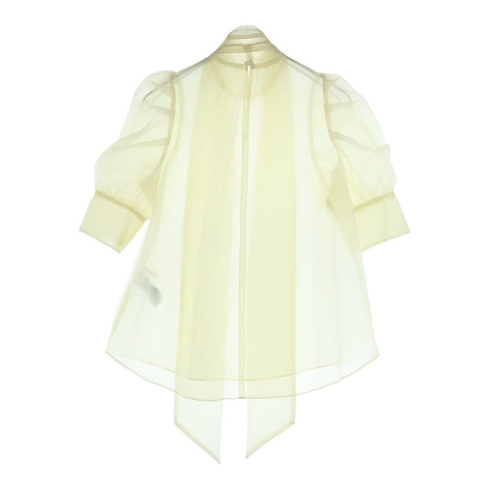 Lily Brown(リリーブラウン) オーガンザボウタイ ブラウス 半袖シャツ イエロー レディース LWFB254057