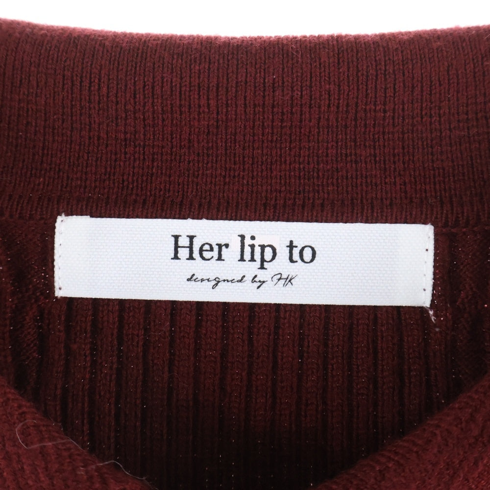 Her lip to(ハーリップトゥ) MARGOT PLEATED KNIT MINI DRESS マーゴット プリーツ ニットミニドレス レッド レディース 1254205152