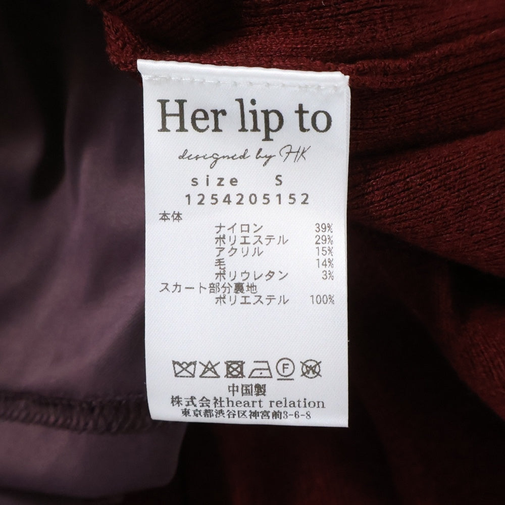 Her lip to(ハーリップトゥ) MARGOT PLEATED KNIT MINI DRESS マーゴット プリーツ ニットミニドレス レッド レディース 1254205152