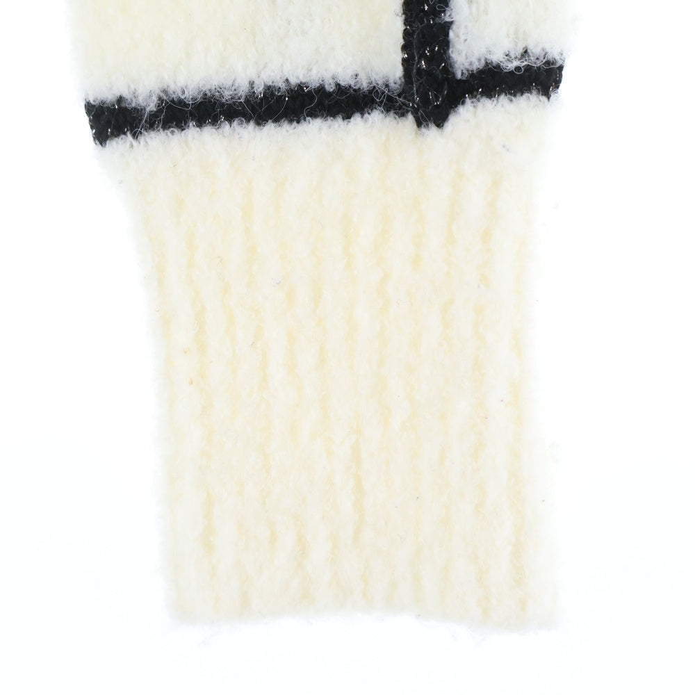 NO BRAND(ノーブランド) Her lip to ハーリップトゥ CRILLON BOUCLE CARDIGAN クリヨン ブークレ アクリルニットカーディガン ホワイト/ブラック レディース 1224202135