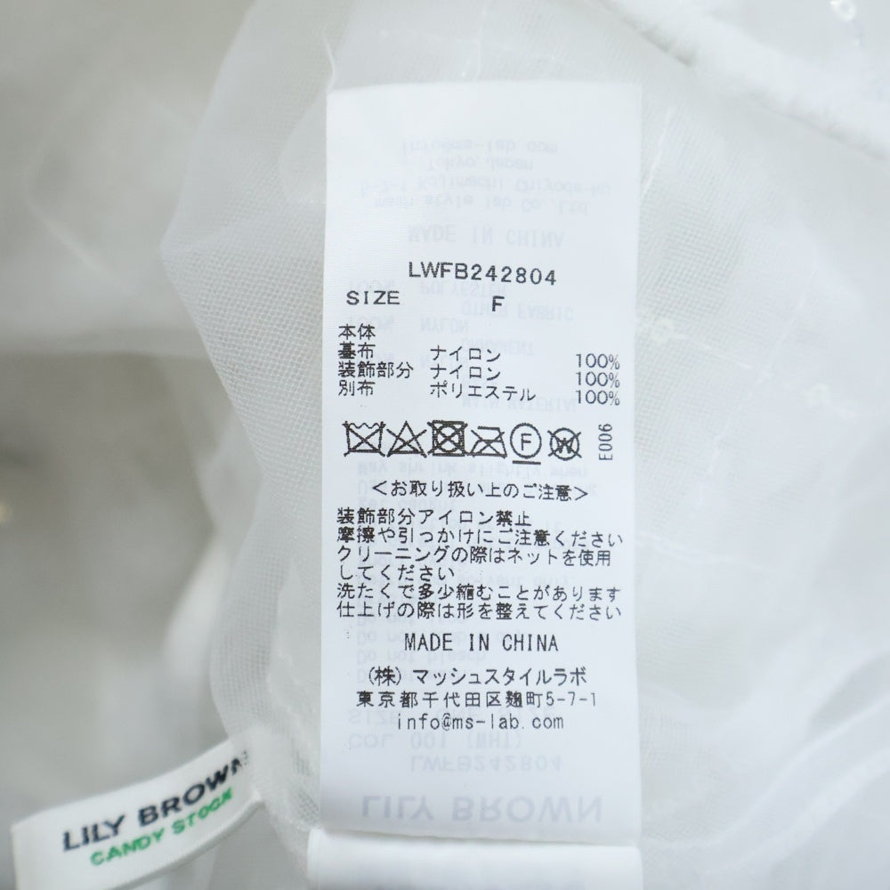 Lily Brown(リリーブラウン) ボウタイビジューブラウス 半袖シャツ ホワイト レディース LWFB242804