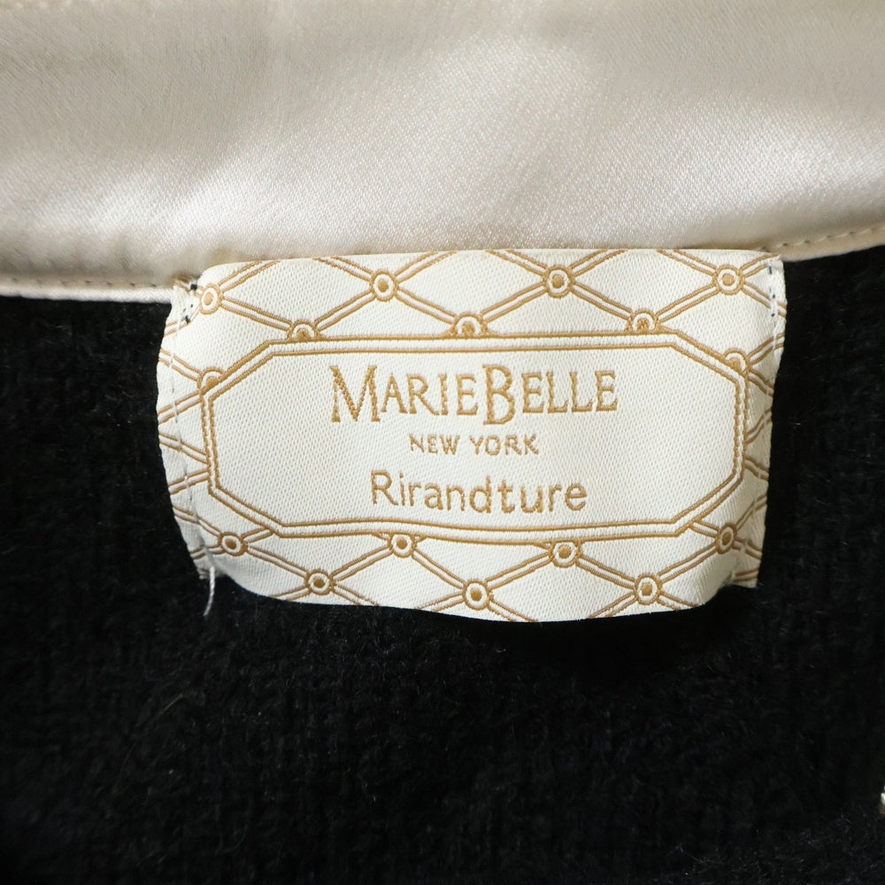 Rirandture(リランドチュール) ×MARIEBELLE RIBBON KNIT JACKET マリベル リボン アクリルニットジャケット ブラック レディース 85356400
