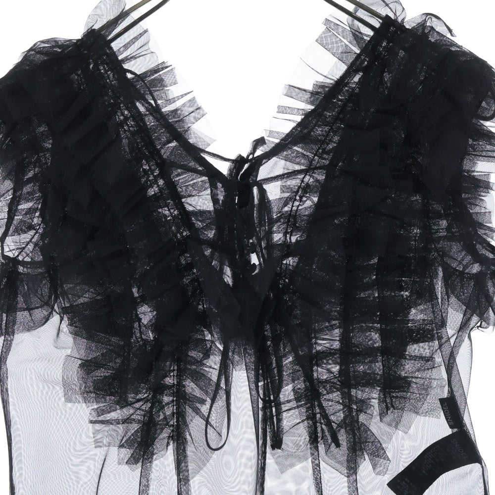 snidel(スナイデル) ボリュームチュールフリル ブラウス ノースリーブシャツ ブラック レディース SWFB241139