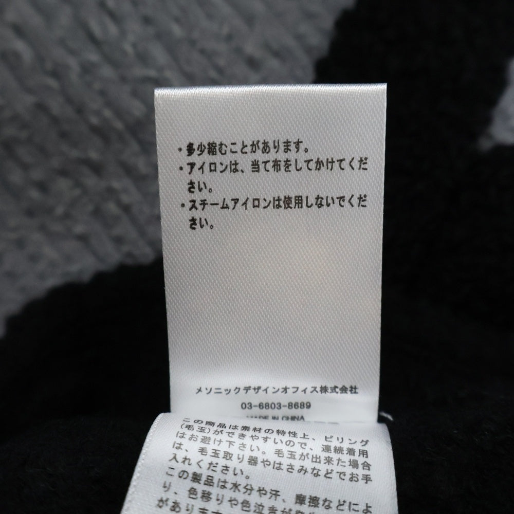 NO BRAND(ノーブランド) ANDMARY アンドマリー BICOLOR RIBBON TOPS バイカラー リボン 2ピース ニットトップス グレー/ブラック レディース AM1425