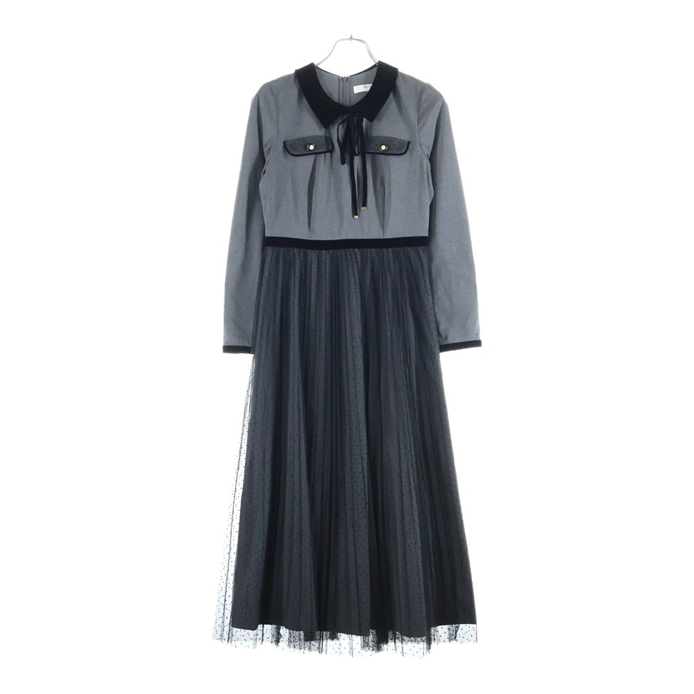 Her lip to(ハーリップトゥ) GARNIER PLEATED DRESS ガルニエ プリーツド ドッキングドレス グレー/ブラック レディース 1244305156