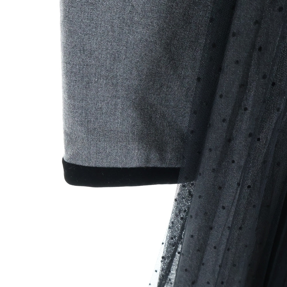 Her lip to(ハーリップトゥ) GARNIER PLEATED DRESS ガルニエ プリーツド ドッキングドレス グレー/ブラック レディース 1244305156