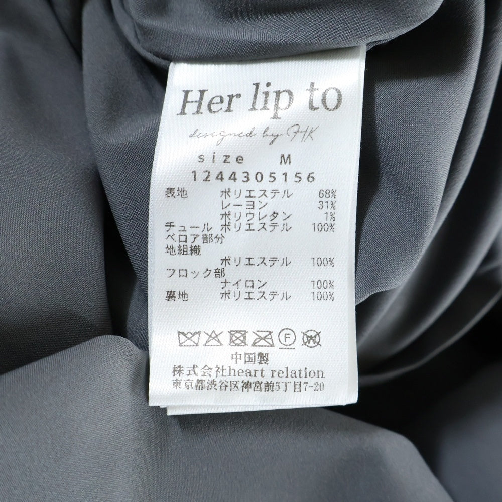 Her lip to(ハーリップトゥ) GARNIER PLEATED DRESS ガルニエ プリーツド ドッキングドレス グレー/ブラック レディース 1244305156