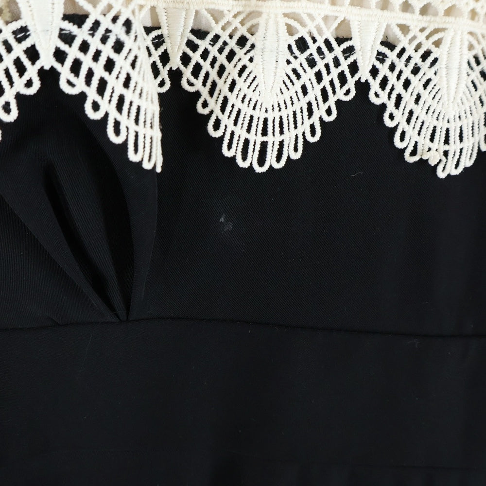 NO BRAND(ノーブランド) Her lip to ハーリップトゥ LE GRAND MIDI DRESS レースカラー ル グラン ミディ ロングドレス ブラック レディース 1224305090