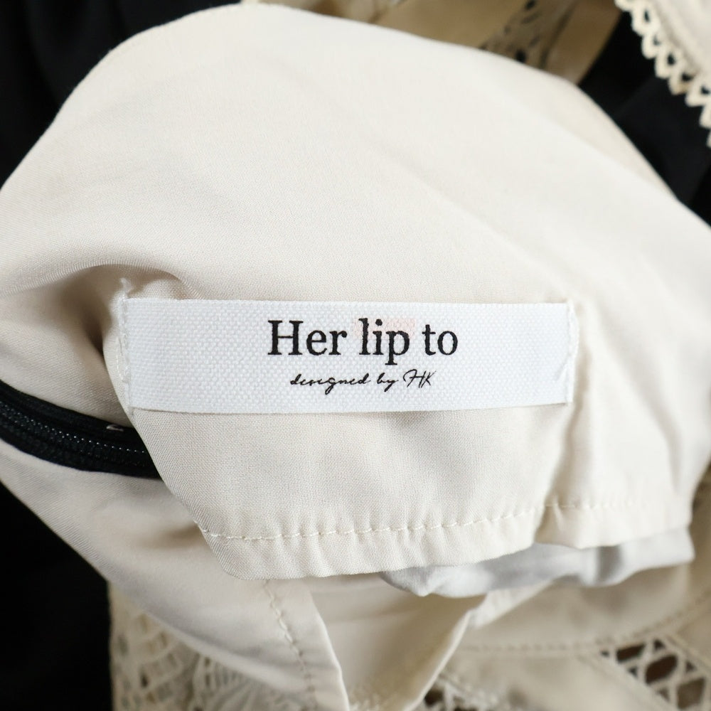 NO BRAND(ノーブランド) Her lip to ハーリップトゥ LE GRAND MIDI DRESS レースカラー ル グラン ミディ ロングドレス ブラック レディース 1224305090