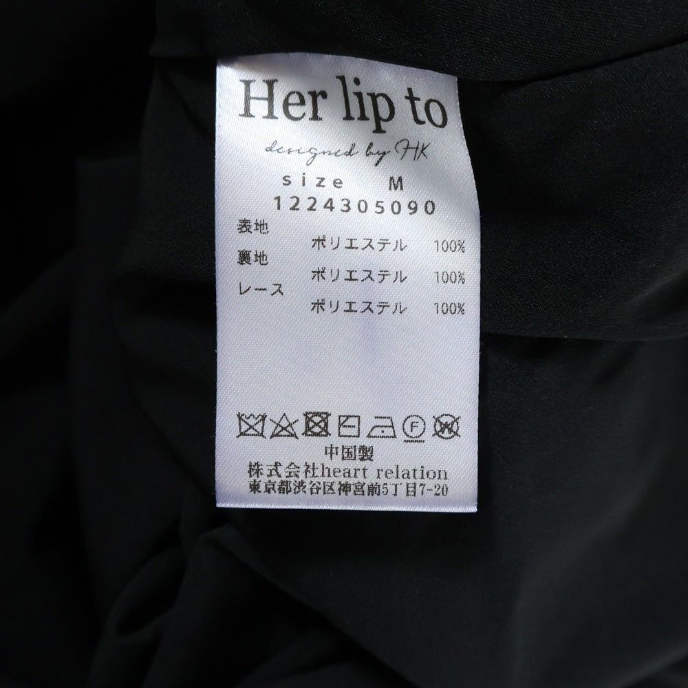 NO BRAND(ノーブランド) Her lip to ハーリップトゥ LE GRAND MIDI DRESS レースカラー ル グラン ミディ ロングドレス ブラック レディース 1224305090