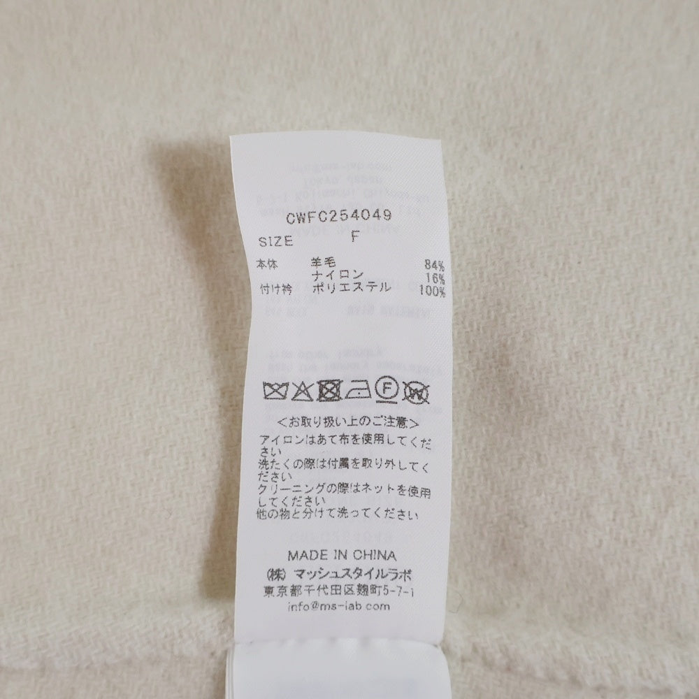 NO BRAND(ノーブランド) CELFORD セルフォード ファーティペット ケープコート ホワイト レディース CWFC254049