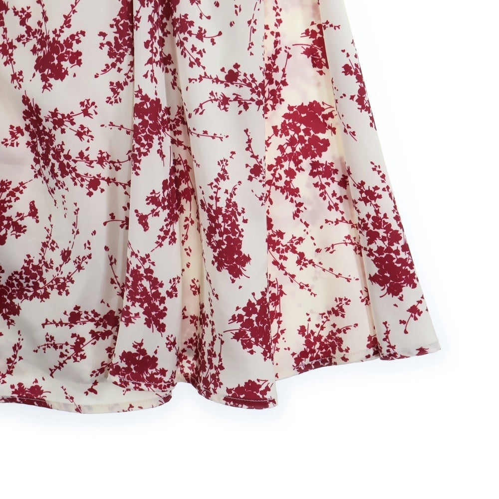 NO BRAND(ノーブランド) M me eme エムミーエメ FLOWER PRINT CAMI ONEPIECE フラワープリント キャミワンピース レッド/ホワイト レディース 10542