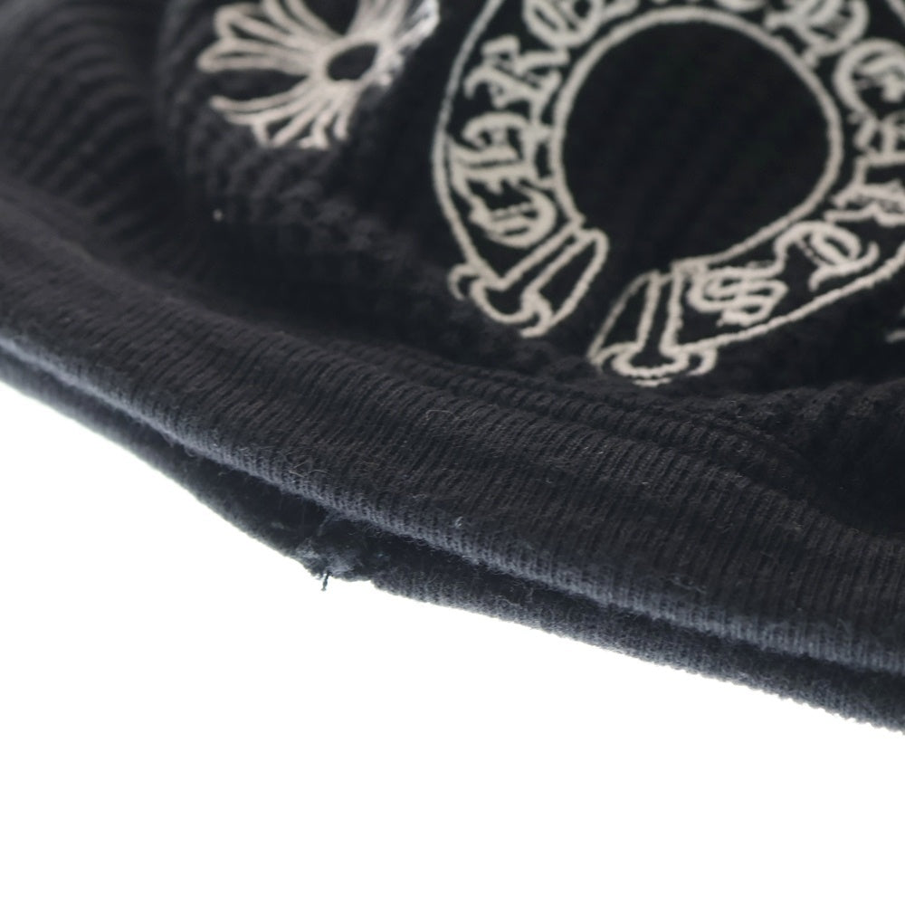 CHROME HEARTS(クロムハーツ) CH PLUS HORSESHOE EMBROIDERY COTTON BEANIE CHプラス ホースシュー エンブロイダリー サーマルコットンビーニー ニット帽 ブラック