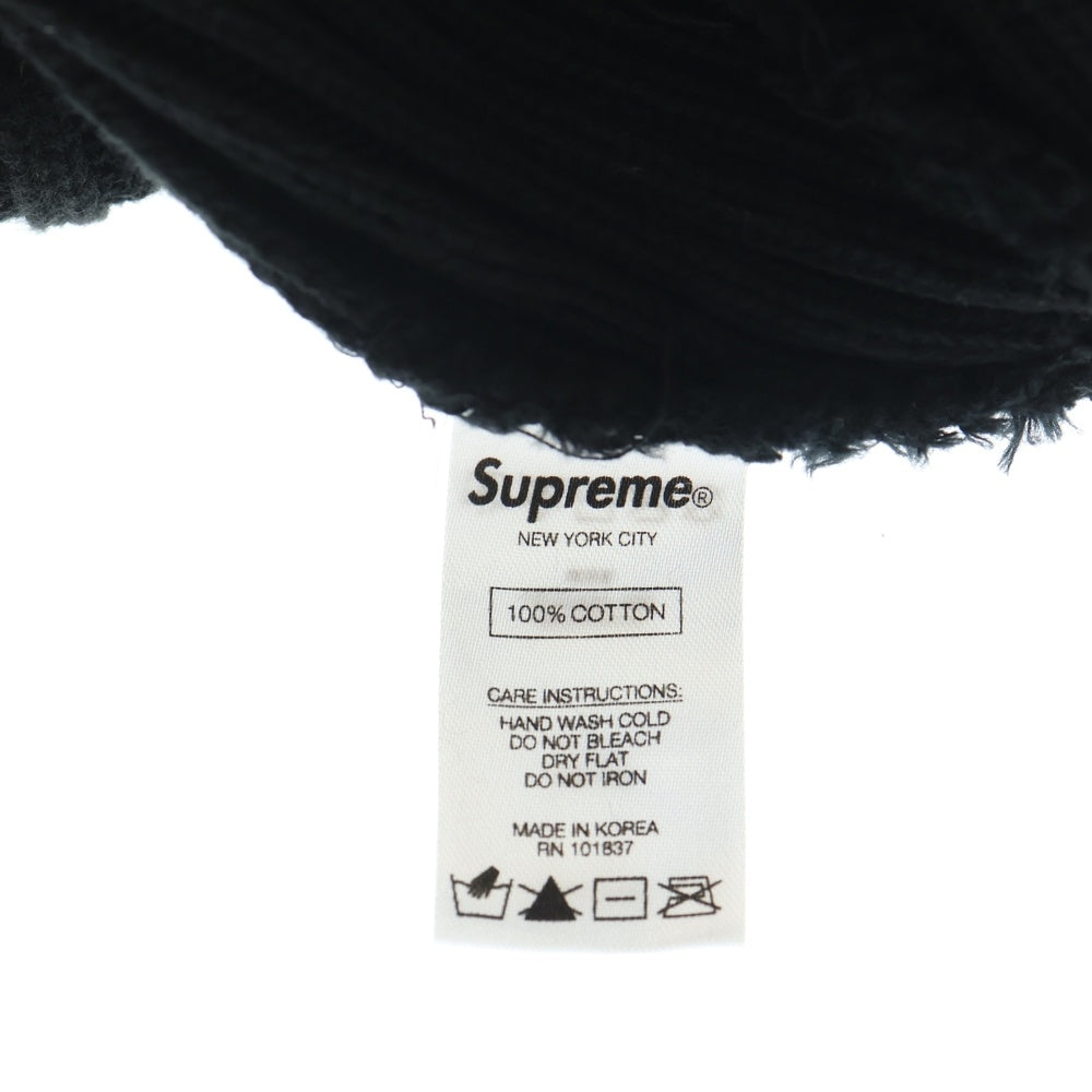 SUPREME(シュプリーム) 20AW Wide Rib Beanie ワイドリブ アクリルニット スモールボックスロゴ ビーニー ニット帽 帽子 ブラック