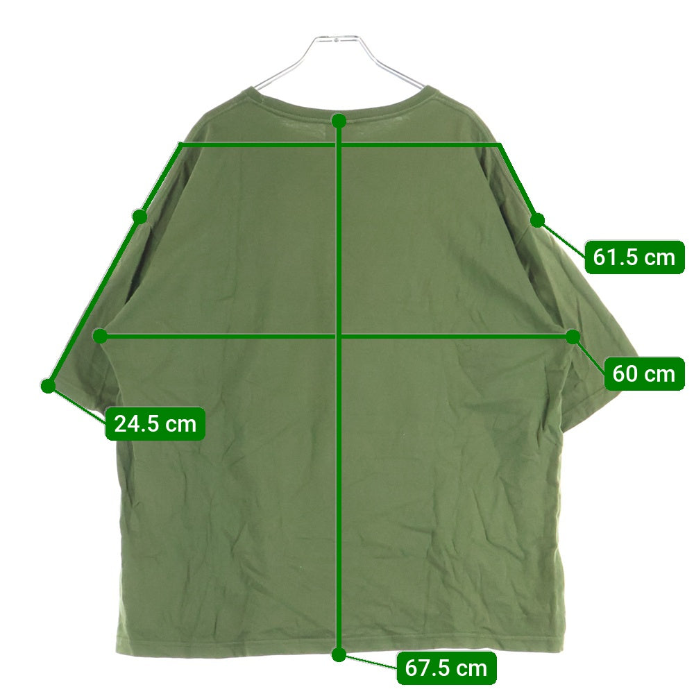 NO BRAND(ノーブランド) IRIE FISHING CLUB イリエフィッシングクラブ ポケットロゴ クルーネック半袖Tシャツ カットソー グリーン