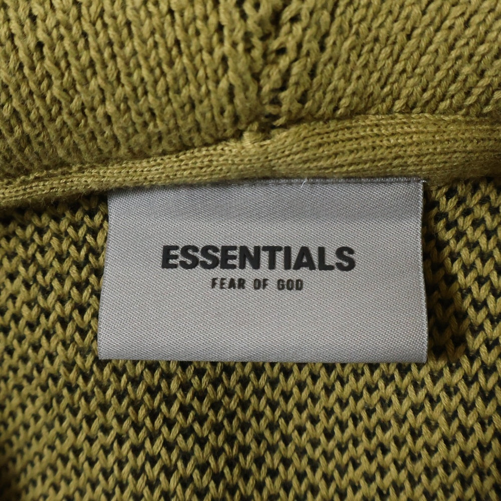 FEAR OF GOD ESSENTIALS(フィアオブゴッド エッセンシャルズ) フロントロゴエンブロイダリー プルオーバーニットフーディー パーカー ブラウン