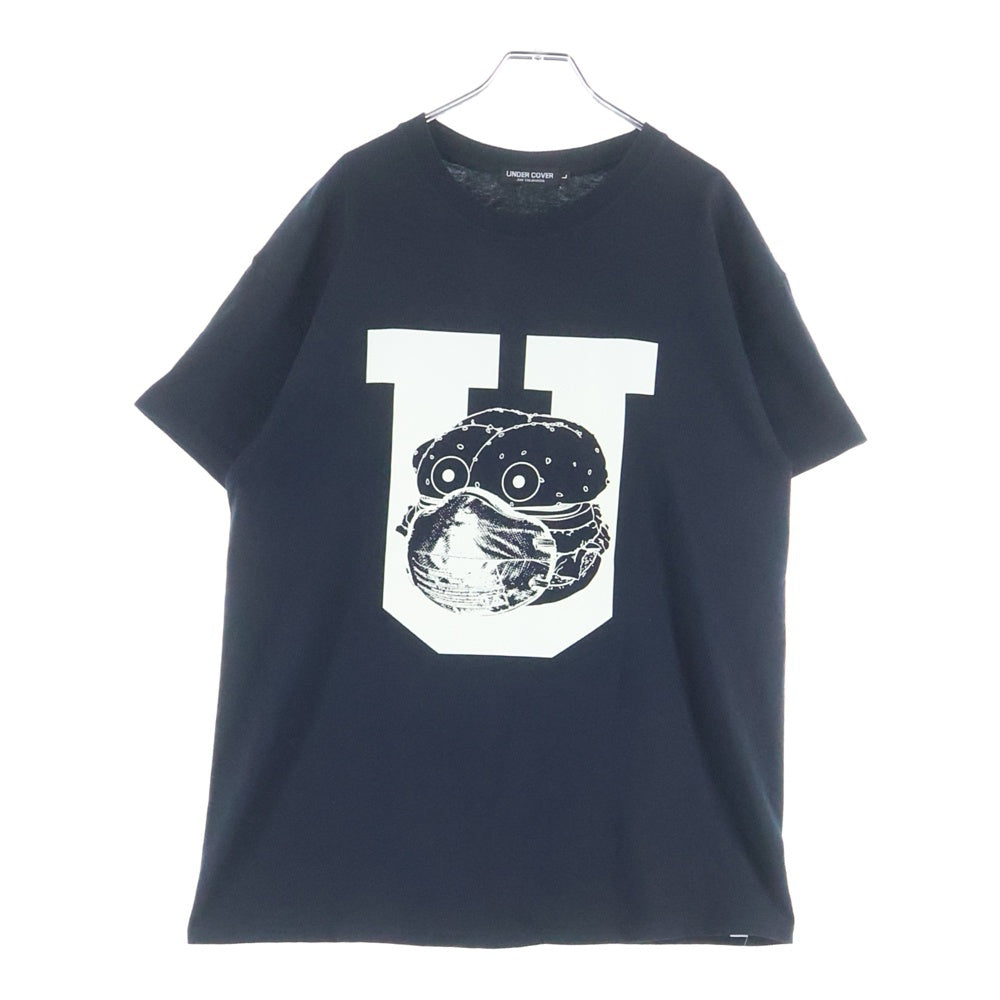 UNDERCOVER(アンダーカバー) マスク ハンバーガープリント クルーネック半袖Tシャツ カットソー ブラック