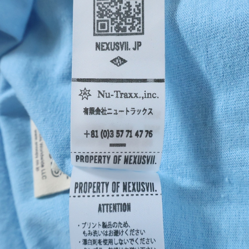 NEXUS7(ネクサスセブン) ×PEANUTS ピーナッツ チャーリーブラウン クルーネック半袖Tシャツ カットソー ブルー RGS-NGS-T0B