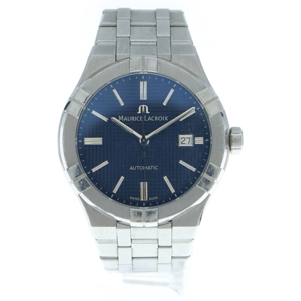 MAURICE LACROIX(モーリスラクロア) アイコン オートマティック 青文字盤 自動巻き腕時計 ウォッチ シルバー/ブルー AI6008