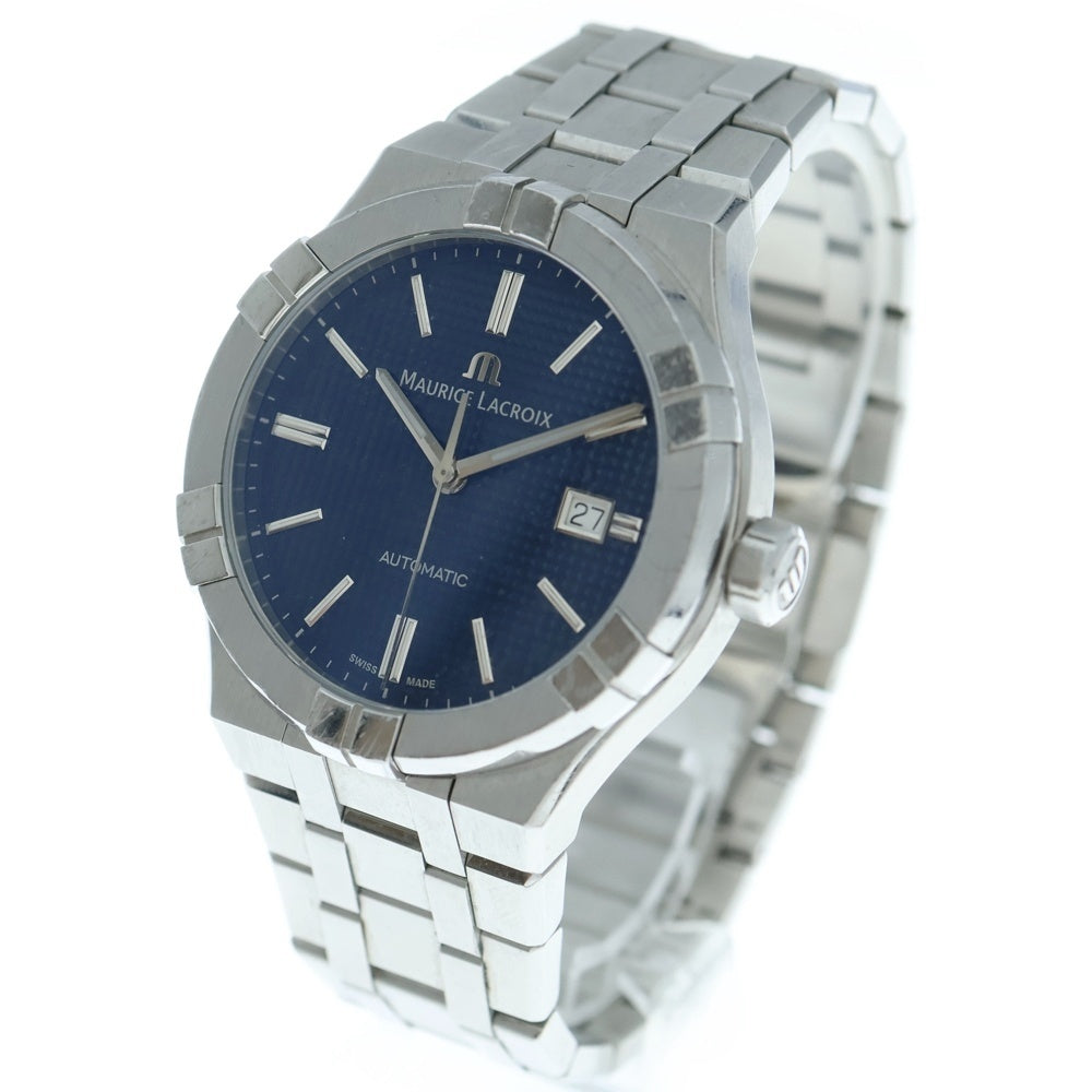 MAURICE LACROIX(モーリスラクロア) アイコン オートマティック 青文字盤 自動巻き腕時計 ウォッチ シルバー/ブルー AI6008