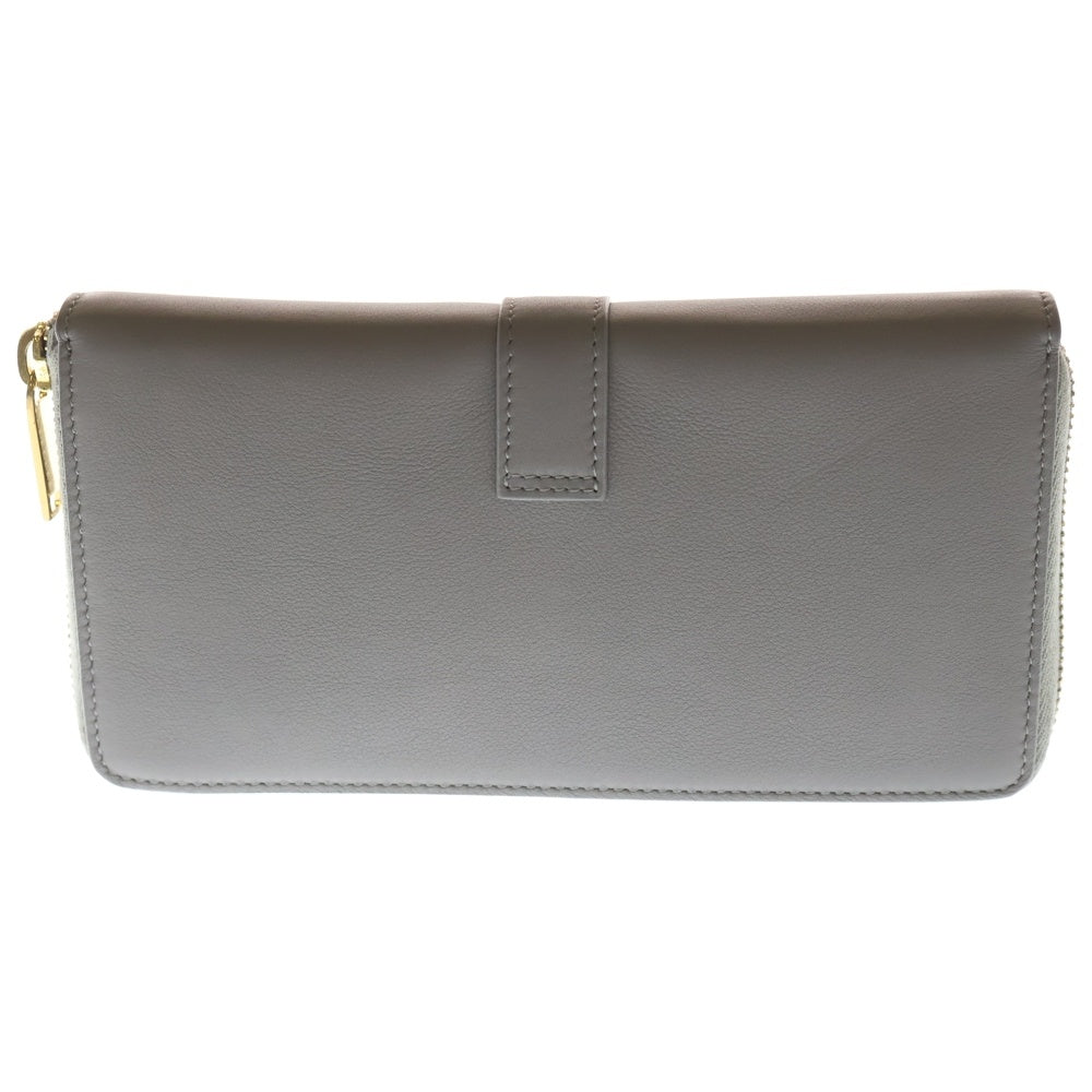 YVES SAINT LAURENT(イヴサンローラン) YSLプレート ラージフラップウォレット 長財布 ベージュ 414570 レディース