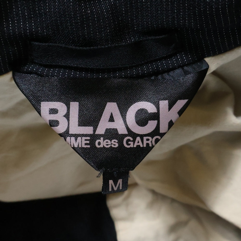 BLACK COMME des GARCONS(ブラックコムデギャルソン) 11AW AD2011 マイクロストライプ セットアップ スーツ 3B シングルテーラードジャケット パンツ ブラック 1H-J206