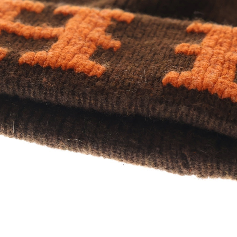 HERMES(エルメス) H ロゴ カシミヤ ニット帽 ビーニー ブラウン