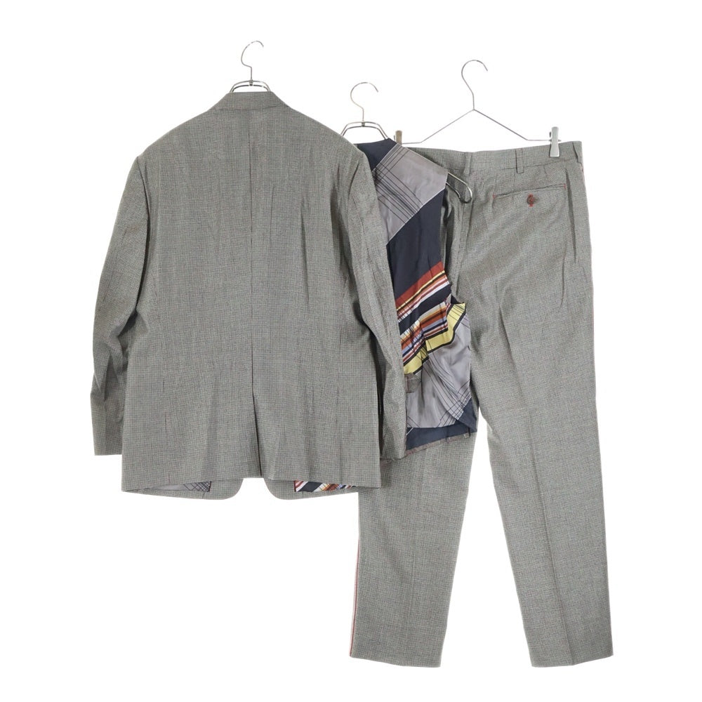 Paul Smith COLLECTION(ポールスミス コレクション) 千鳥格子 セットアップ スーツ 3ピース 2Bテーラードジャケット ジレ ベスト テーパードパンツ ブラウン