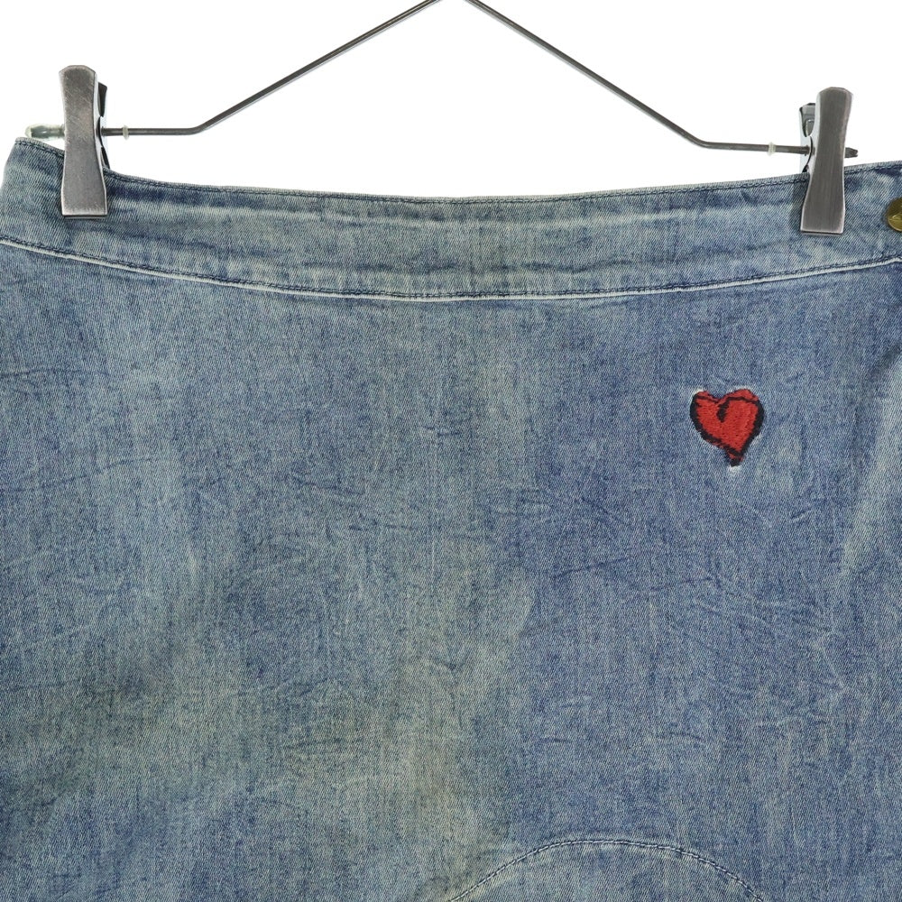 Vivienne Westwood Anglomania(ヴィヴィアンウエストウッドアングロマニア) × Lee リー ハートエンブロイダリー 変形 スカート インディゴ レディース