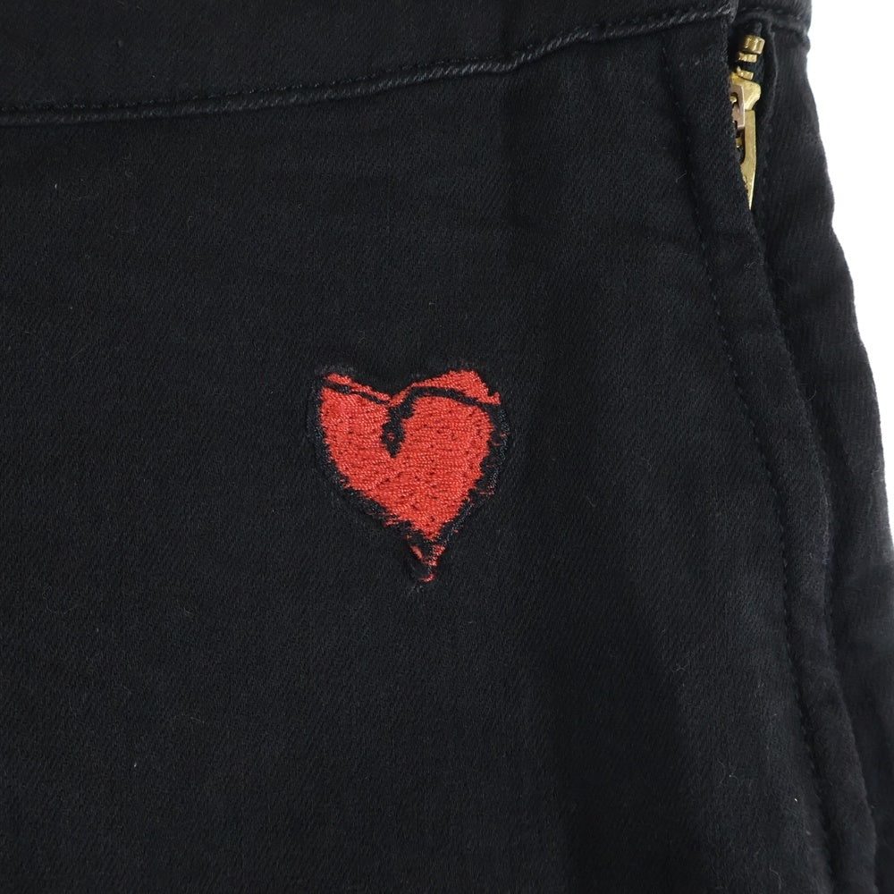 Vivienne Westwood Anglomania(ヴィヴィアンウエストウッドアングロマニア) × Lee リー ハートエンブロイダリー 変形 スカート ブラック レディース